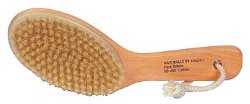 100% Natural Boar Bristle Body Brush with Contoured Wooden Handle