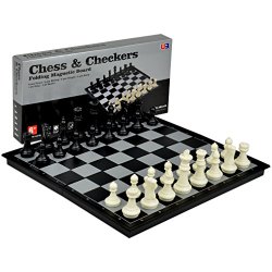 2 in 1 Travel Magnetic Chess and Checkers Set – 14”