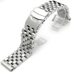 20mm SUPER Engineer Type II Solid Stainless Steel Straight End Watch Band-Push Button