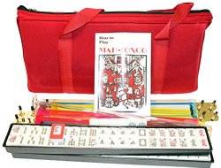 4 Pushers + Brand New Complete American Mahjong Set in Burgundy Bag , 166 Tiles(mah Jong Mah Jongg Mahjongg)