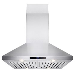 AKDY 30 Inch Stainless Steel LED Touch Control Panel Kitchen Island Mount Range Hood AZ-B03-IS-75