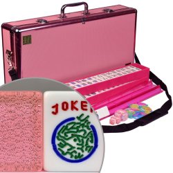 American Mahjong / Mah Jongg Set with Pushers – ”Pink Sparkles”