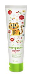 Babyganics Fluoride Free Toothpaste, Strawberry, 4oz Tube (Pack of 2)
