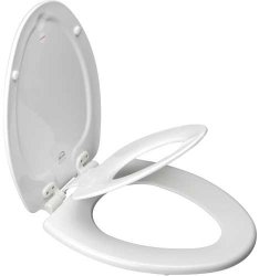 Bemis Mfg 183EC 000 Elongated NextStep Child/Adult Toilet Seat with Easy-Clean & Change Hinge, White
