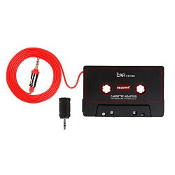 BESDATA Car Cassette Adapters for iPod, iPad, iPhone, MP3, Mobil Device, 3 Feet Long Cable 3.5mm Male and 2.5mm Male Adapter, Black – KD100