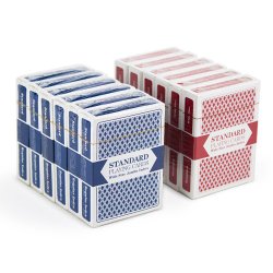 Brybelly 12 Decks (6 Red/6 Blue) Wide-Size, Jumbo Index Plastic Coated Playing Cards