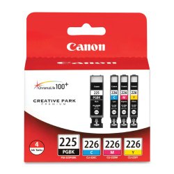 Canon PGI-225 BK/ CLI-226 4530B008 C,M,Y 4 Pack Value Pack in Retail Packaging