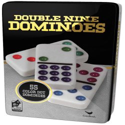 Cardinal Double Nine Color Dot Dominoes in Color Collectors Tin ,Styles May Vary