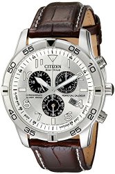 Citizen Men’s BL5470-06A Stainless Steel Eco-Drive Watch with Leather Band