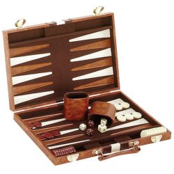 Classic Brown & White Backgammon Set