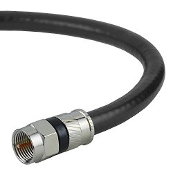 Coaxial Cable (50 Feet) with F-Male Connectors – Ultra Series by Mediabridge – Tri-Shielded UL CL2