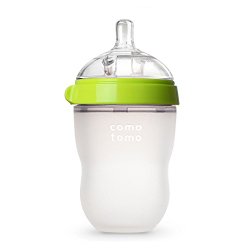 Comotomo Natural Feel Baby Bottle, Green, 8 Ounces