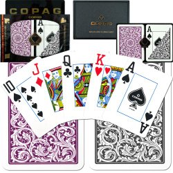 Copag 1546 Poker Purple/Gray Jumbo Index, Playing Cards