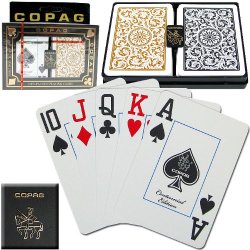 Copag Poker Size Jumbo Index 1546 Playing Cards (Black Gold Setup)