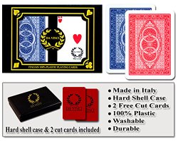 Da Vinci Ruote, Italian 100% Plastic Playing Cards, 2-Deck Poker Size Set, Regular Index, with 2 Cut Cards
