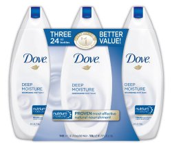 Dove Deep Moisture Body Wash Value Pack, 24 Ounce, 3 Count