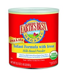 Earth’s Best Organic, Infant Formula with Iron, 23.2 Ounce (Pack of 4)