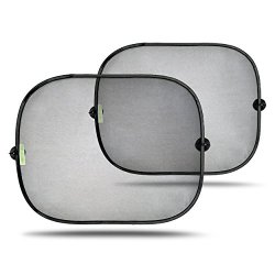 Easy Stick Window Sun Shades. 2 PACK. Bonus EXTRA SUCTION CUPS INCLUDED.