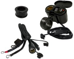 EKLIPES EK1-110B Black Cobra Ultimate Motorcycle USB Charging System