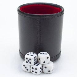 Felt Lined Professional Dice Cup w/ 5 Dice by Brybelly
