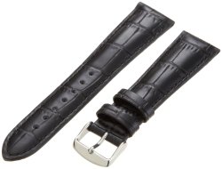 Hadley-Roma Men’s MSM898RA-220 22-mm Black Alligator Grain Leather WatchStrap