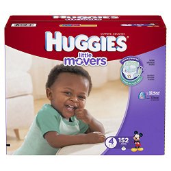Huggies Little Movers Diapers, Size 4, 152 Count (Packaging May Vary)