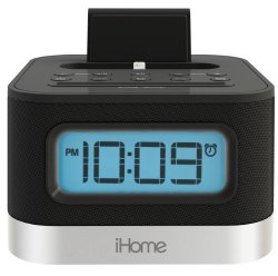 iHome iPL8BN Stereo FM Clock Radio with Lightning Dock for iPhone 5/5S and 6/6Plus