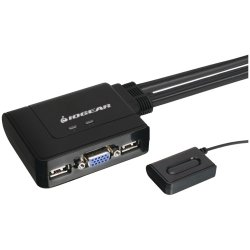 IOGEAR 2-Port USB KVM Switch with Cables and Remote GCS22U