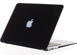 Kuzy – AIR 13-inch BLACK Rubberized Semi tranparent Hard Case for MacBook Air