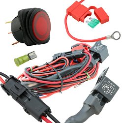 LAMPHUS 17′ 12 AWG Off Road 40″ – 50″ LED Light Bar Heavy Duty Wiring Harness Kit – Single Lead 40 Amp