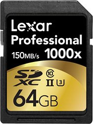 Lexar Professional 1000x 64GB SDXC UHS-II/U3 Card LSD64GCRBNA1000