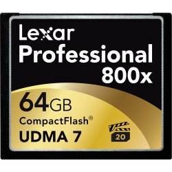 Lexar Professional 800x 64GB VPG-20 CompactFlash Card (Up to 120MB/s Read) w/Free Image Rescue 5 Software LCF64GCRBNA800