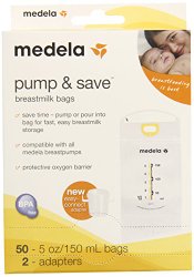 Medela Pump and Save Breast Milk Bags, 50 Count