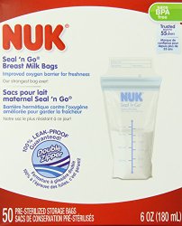 NUK/Gerber Seal N Go Breast milk bags, 6 Ounce, 50 Count