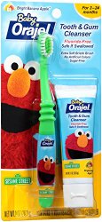 Orajel Baby Elmo Tooth and Gum Cleanser with Toothbrush, Apple Banana, 1.0 Ounce