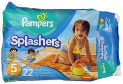 Pampers Splashers Disposable Swim Pants Size 5, 22 Count (Packaging May Vary)