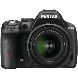 Pentax K-50 16MP Digital SLR Camera Kit with DA L 18-55mm WR f3.5-5.6 and 50-200mm WR Lenses (Black)