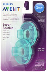 Philips AventBPA Free Soothie Pacifier, 3+ months, Green, 2 Count