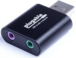Plugable USB Audio Adapter with 3.5mm Speaker/Headphone and Microphone Jacks