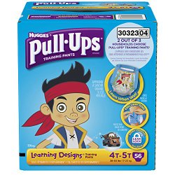 Pull-Ups Training Pants with Learning Designs for Boys, 4T-5T, 56 Count (Packaging May Vary)