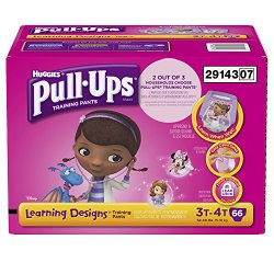 Pull-Ups Training Pants with Learning Designs for Girls, 3T-4T, 66 Count (Packaging May Vary)