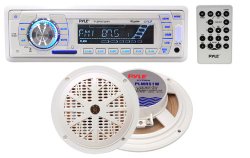 Pyle PLMRKT32WT In-Dash Marine AM/FM PLL Tuning Radio with USB/SD/MMC Reader