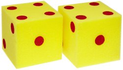 School Specialty Giant Foam Dice – 5 inches – Set of 2 – Yellow with Red