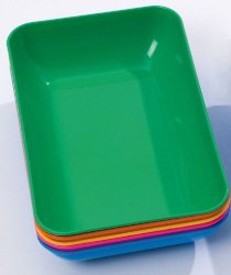 Set of 5 Coloured Trays (Each Tray approx 6″ x 9″ x 1.75″)