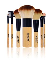 SHANY Bamboo Brush Set with Premium Synthetic Hair, Bamboo Handles and Cotton Pouch
