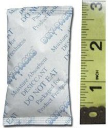 Silica Gel Desiccants 2-1/4 x 1 1/2 Inches – 25 Silica Gel Packets of 10 Grams Each by Dry-Packs