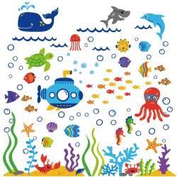 The Deep Blue Sea Decorative Peel & Stick Wall Art Sticker Decals
