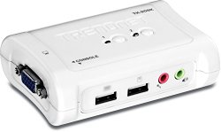 TRENDnet 2-Port USB KVM Switch and Cable Kit with Audio, TK-209K