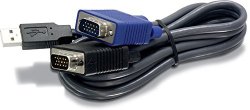 TRENDnet USB VGA Combo KVM Male to Male Cable, 10 Feet, TK-CU10