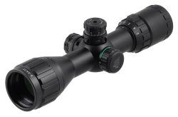 UTG 3-9×32 Compact CQB Bug Buster AO RGB Scope with Med. Picatinny Rings, 2″ Sunshade